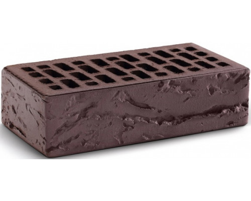 Кирпич облицовочный темный шоколад одинарный кора дерева М-150 КС-Керамик