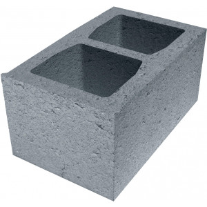 Блок пескобетонный стеновой 2-х пустотный 390x190x240