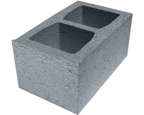 Блок пескобетонный стеновой 2-х пустотный 390x190x240