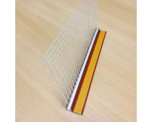Профиль примыкания к окну с сеткой 6 мм, 2,5м Е / RAL 8001 (золотой дуб)
