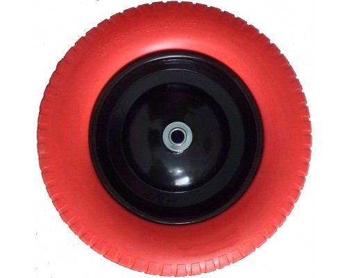 Колесо полиуретан HOGER, 4.00-8, D400мм, с подшипником D16мм, для тачки (1532211) / 1531416