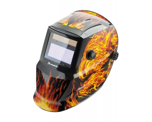 Щиток MATRIX защитный лицевой (маска сварщика) с автозатемнением, пламя / 89137