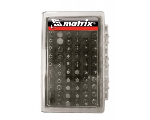 Набор бит MATRIX SL, PH, PZ, SP,VTR, NEX, 61 предм., магнитный адаптер, сталь CrV /11387 (12/36)