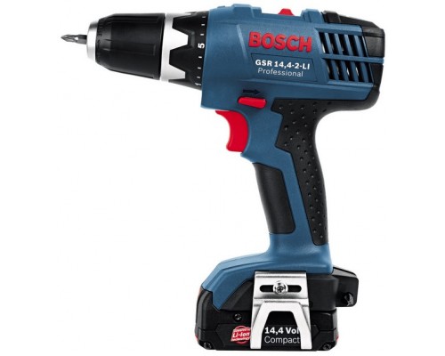Дрель-шуруповерт аккумуляторная BOSCH GSR 14,4-2-LI, NiCd 14,4 В, 2 х 1.5Ач, БЗП / 06019B7400