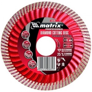 Диск алмазный отрезной Turbo Extra, 150х22,2 мм,сухая резка//MATRIX Professional