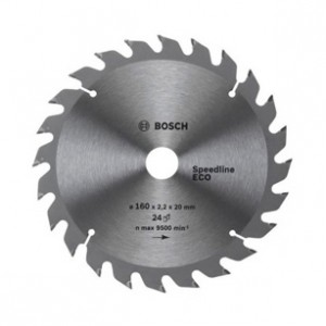 ДИСК ПИЛЬНЫЙ ПО ДЕРЕВУ, D160мм х 20/16мм, 24Т, SPEDLINE ECO, BOSCH 2608641779