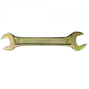 Ключ рожковый СИБРТЕХ 13x14мм желтый цинк/14306