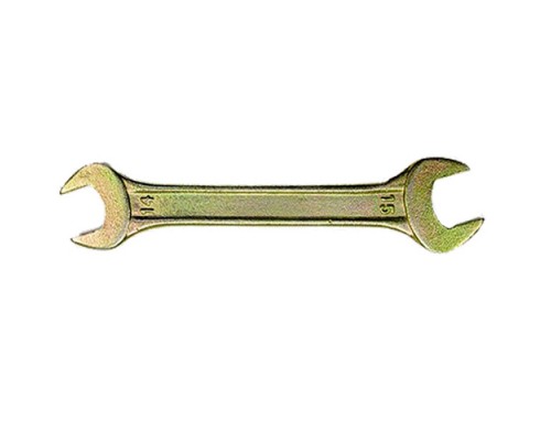 Ключ рожковый СИБРТЕХ 14x15мм, желтый цинк/14308
