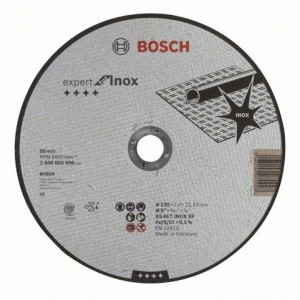 Круг отрезной по нерж. металлу BOSCH EXPERT FOR INOX 230x2,0x22мм / 2608600096