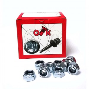 Гайка со стопорным кольцомDIN985М14БОКС 50шт «оТк»оцинкованная