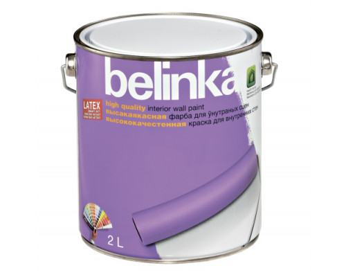 Краска для стен и потолков 'BELINKA LATEX B1' белая, матовая 2 л. (6 шт./уп.) /45911