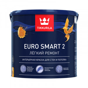 Краска водоэмульсионная EURO 2 SMART глубокоматовая белая 2,7л /Tikkurila/