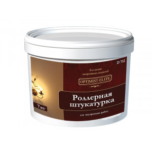 Штукатурка роллерная акриловая, белая, готовая к применению, для внутренних работ, 15 кг D712