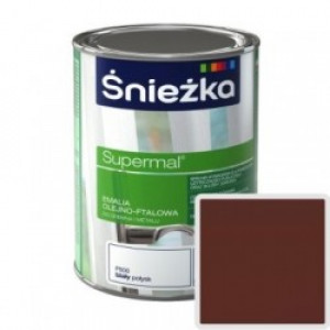 Эмаль коричневая0,8 л. 'SUPERMAL' универсальная, масляно-фталевая (8 шт/уп.) 'Sniezka' /Польша/