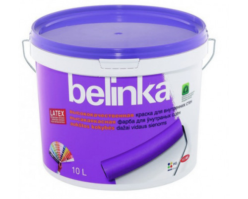 Краска для стен и потолков 'BELINKA LATEX B1' белая, матовая.10 л. /45912