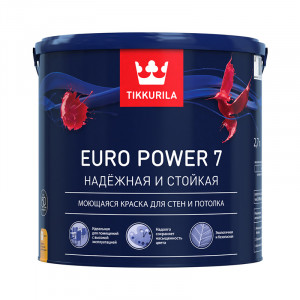 Краска водоэмульсионная EURO 7 POWER матовая (база А) 2,7л /Tikkurila/