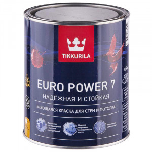Краска водоэмульсионная EURO 7 POWERматовая (база А) 0,9л /Tikkurila/
