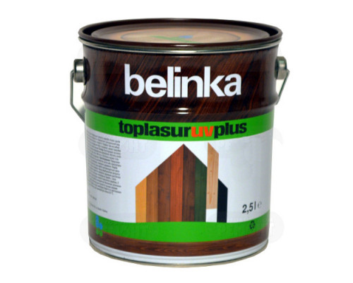 Лазурное покрытие для защиты древесины BELINKA TOPLASUR UV PLUS 2,5л. (4 шт./уп.) /51300