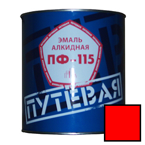 Эмаль красная 2,7 кг. ПФ-115 'ПУТЕВАЯ' (6 шт/уп.)