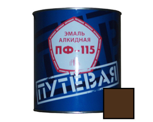 Эмаль коричневая 2,7 кг. ПФ-115 'ПУТЕВАЯ' (6 шт/уп.)