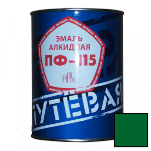 Эмаль зеленая 0,9 кг. ПФ-115 'ПУТЕВАЯ' (14 шт/уп.)