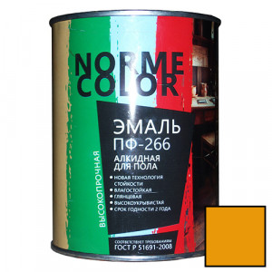 Эмаль для пола жёлто - коричневая 0,9 кг. ПФ-266 'NORME COLOR'(14 шт/уп)