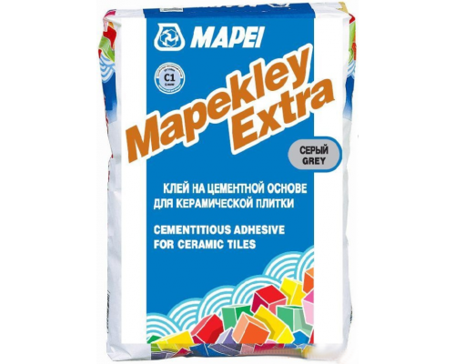 Mapei Mapekley Extra (серый) цементный клей для плитки (3-6 мм) 25 кг