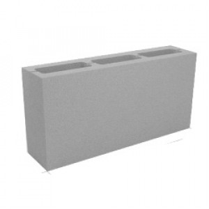 Блок керамзто-бетонный 3-ех щелевой 390*80*190мм. м50/f50