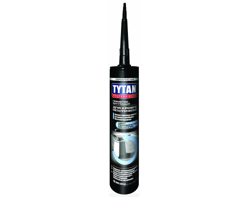 Герметик для металлической кровли серебристый 310 мл. битумный TYTAN Professional (12 шт/уп.)