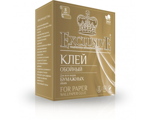 Клей для обоев Exclusive standart FOR PAPER бумажный 250гр., коробка, 24шт/уп.