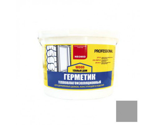 Герметик акриловый серый, 15 кг.ТЁПЛЫЙ ДОМ Mineral Proffesional/Neomid/