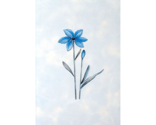 Декор НЗКМ Цветы голубой (200х300мм), 16шт в уп.