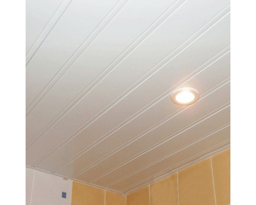 Комплект реечного потолка для ванной 'Албес' 1,35х0,9м AN85A цв.белый матовый с раскладкой цв.белый матовый