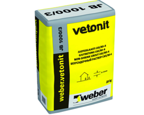 Безусадочный раствор Weber.Vetonit Джей Би 1000/3, 25 кг (49 шт./под)