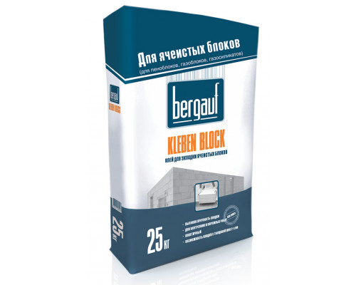 Клей для ячеистых блоков Bergauf Kleben Block, (25 кг) 56шт/под