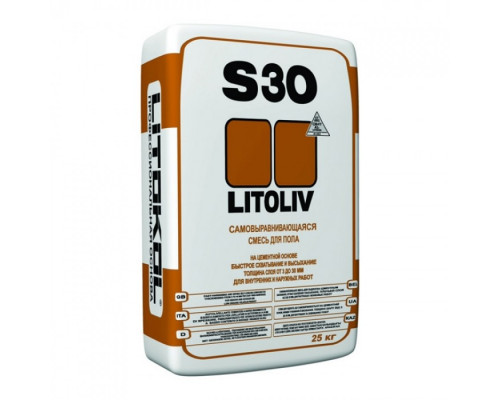 Litoliv S30 самовыравн. смесь для пола (от 3 до 30 мм) 25 кг (48шт/под)