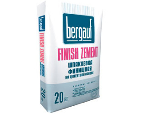 Шпатлёвкацементная белая Bergauf Finish Zement, (20 кг) 64шт/под