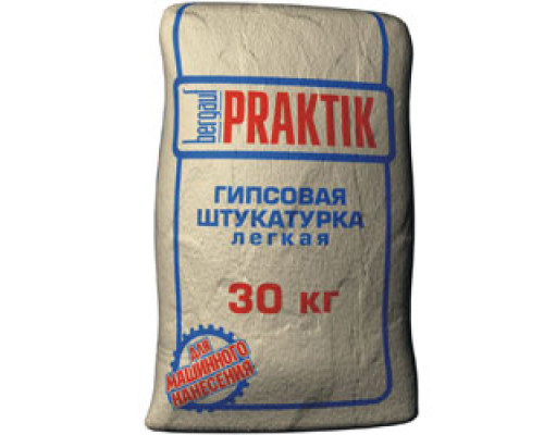 Штукатурка гипсовая лёгкая белая Praktik, (30 кг) 45/48 шт./под.